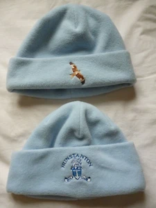 2 x Ladies Baby Blue Embroidered Beanie Hats HUNSTANTON Golf Club + Huntercombe - Picture 1 of 1