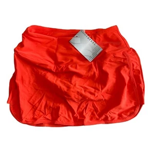NWT Soothfeel Women's Size S Swim Skirt Briefs Zipper Pocket High Waist Orange - Picture 1 of 4