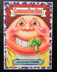2021 Topps Garbage Pail Kids Food Fight Jelly Purple 53a Unaware Eddie - Imagen 1 de 2