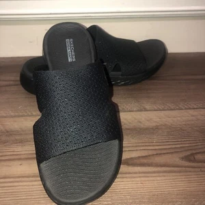 Sketchers Goga mat women’s slip on sandals, size 9 black￼ - Picture 1 of 8