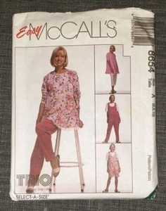 Tuta e pantaloni tunica premaman McCall's Easy Pattern 8654 taglia 6-8-10 - nuova - Foto 1 di 4