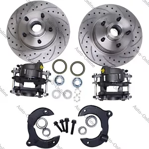Front Disc Brake Kit & 11" Slotted For Chevy Rotors + No Spindles Mustang II 2 - Picture 1 of 12