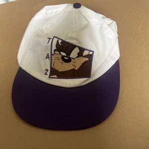 Gorra de béisbol vintage años 90 Looney Tunes Taz sombrero adulto blanco bordado gráfico - Imagen 1 de 5