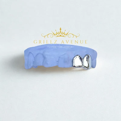 Parrilla personalizada 2 piezas Plain Jane (plata de ley 925) Foto 1 de 4