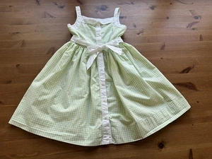 Vestido sin solero Janie and Jack Girls 5 verde forrado a cuadros 2011 vintage - Imagen 1 de 11