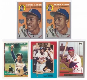 Hank Aaron Baseball Card Lot Insert Home Run Legends 715 Topps 1954 Reprint - Picture 1 of 1