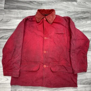 Vintage 40s 50s DuxBak Mohawk Canvas Hunting Jacket Mens L Red Brushbusters Coat - Picture 1 of 7