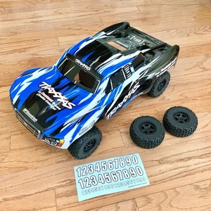 New! Body & Tire Combo - Traxxas Slayer Pro 4x4 - Blue, 14 mm, dBoots Fortress - Picture 1 of 9