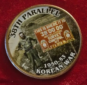 Guerra di Corea *38° parallelo 1950-53* mezzo dollaro colorato - Foto 1 di 4