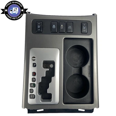 Nissan Armada 2008-2015 palanca de cambios moldura portavasos bisel panel de selección de engranajes gris OEM Foto 1 de 4