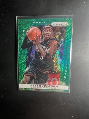 2024-2025 Prizm Deca Allen Iverson Green Shimmer 12/12 #227 76ers HOF SSP SP - Image 1 of 3
