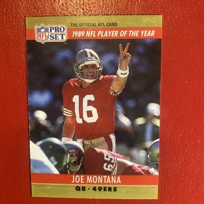 Joe Montana 1990 ProSet MISPRINT Jim Kelly"Error Card Both Yds Match 49ers - Image 1 of 4