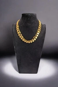 17" Vintage Premier Designs Gold Tone 3 Strand Geometric Circle Diamond Necklace - Picture 1 of 5