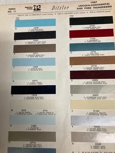 1967 LINCOLN AUTOMOTIVE P.P.G., DITZLER Exterior Paint Color Chip ORIGINAL - Bild 1 von 1