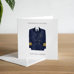 Personalised New Pilot Card Grandson Qualified Captain Card Son 1st Pilot Job - Picture 1 of 3