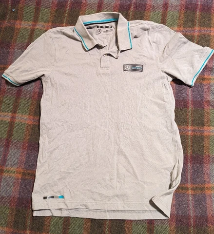 Mercedes AMG Petronas F1 Team mens Formula One 1 Racing Gray Polo Shirt size S Cover