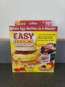 2 Set EASY EGGWICH MICROWAVE EGG MUFFINS COOKER IN A MINUTE-NEW IN BOX - Picture 1 of 5