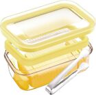 Butter Slicer Cutter Dish Airtight Box Stick Container 280g, Yellow 