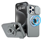 For Iphone 15 Pro Max 14 13 12 11 Magsafe Magnetic Ring Stand Case Slide Camera
