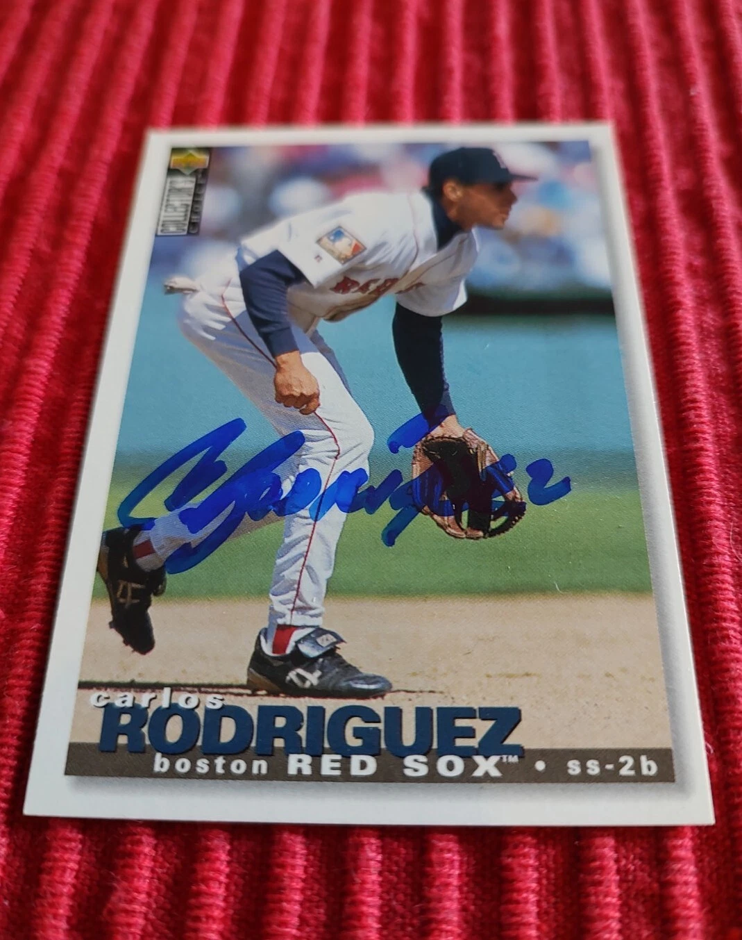 1995 Upper Deck Collector's Choice Carlos Rodriguez 407 BOSTON RED SOX AUTOGRAPH