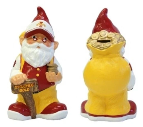 Iowa State Cyclones 10" Coin Bank Garden Gnome [NEW] Mascot Yard Figure Money Cover
