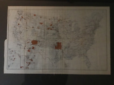 1917 antique map of  American Indian Reservations USA