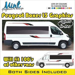 L3 PEUGEOT BOXER L2 XLWB LWB MOTORHOME CAMPER VAN STRIPES GRAPHICS DECALS 027 - Picture 1 of 4