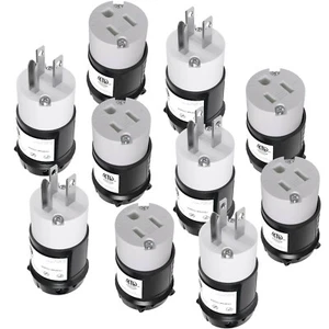 NEMA 5-15 Replacement Male and Female End Connections 125 Volts 5 pack Each - Picture 1 of 7