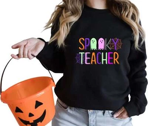 Women's Spooky Teacher Sweatshirt, Halloween Teacher Sweater - Picture 1 of 6