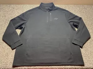 Callaway 1/4 Zip Mens 2XLT Black Midweight Ottoman Opti-Dri Golf Pullover - Picture 1 of 8
