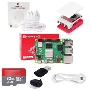Raspberry Pi 5 8GB Starter Kit, Official Case, 27W PSU, HDMI Cable, 32GB SD Card - Picture 1 of 10