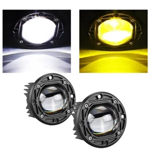 2X 3 Zoll LED Arbeitsscheinwerfer Lampe Fahrscheinwerfer Scheinwerfer Gelb+Weiß - Picture 1 of 16