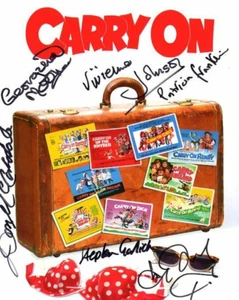 Film Autograph: CARRY ON Multi-signed Photo incl. HUGH FUTCHER, GEORGINA MOON +4 - Picture 1 of 1