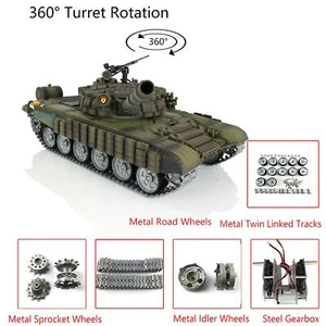 Henglong 1/16 RC Battle Tank T72 RTR 7.0 Mainboard 3939 Armor Metal Road Wheels - Picture 1 of 12