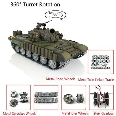 Henglong 1/16 RC Battle Tank T72 RTR 7.0 Mainboard 3939 Armor Metal Road Wheels - Image 1 of 4