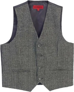 Gioberti Boy's Plaid Formal Suit Vest, Gray, Size 12 NIB - Picture 1 of 3