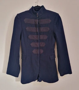 Moloh navy blue jacket UK 4/6 pure wool lined steampunk READ military womens  - Picture 1 of 11