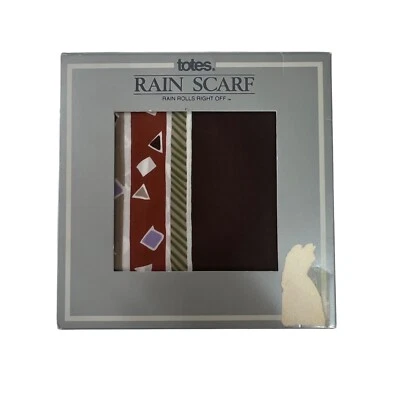 Bufanda de lluvia vintage Totes 27" cuadrado sombrero banda capucha turbante accesorio marrón nuevo Foto 1 de 4