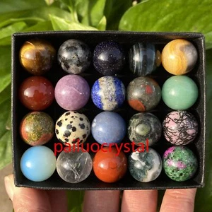 20pc Wholesale Natural Mixed Ball Quartz Crystal Sphere Reiki Healing 15mm+ box - Picture 1 of 12