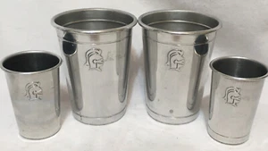 Renaissance Medieval Style Aluminum Travel Glasses 2 Shot Glasses 2 glasses - Picture 1 of 11