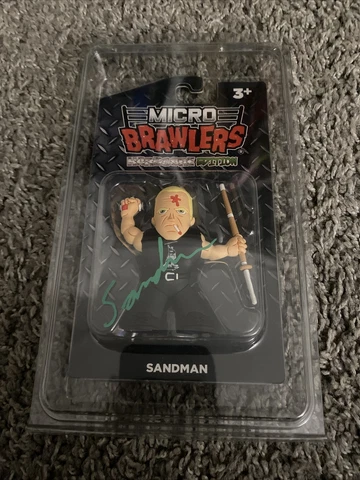 Sandman ECW SIGNED / Autographed Hardcore Edition MicroBrawler - With Bonus Pic Cover