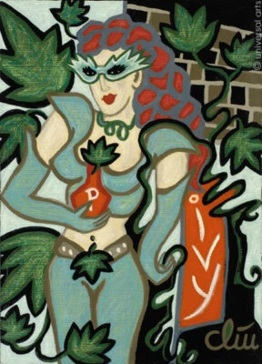 JACQUELINE DITT - Poison Ivy A4 DRUCK n.Gemälde Frau Girl Efeu - Bild 1 von 3