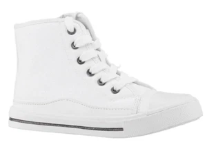 NINA Coated Canvas Hi-Top Schnürschuhe Sneaker - Weiß - Neu mit Karton Big Girls US 4 / EU 35 - Bild 1 von 6