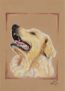 Realistic Portrait Labrador Retriever dog Hand drawn pastel pencil Unique Gift - Picture 1 of 1