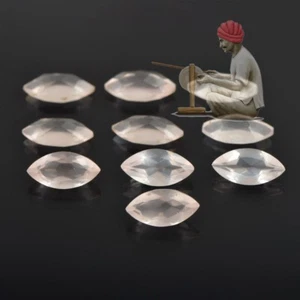 Natural Rose Quartz 4x2mm Marquise Cut Pink Color Loose Gemstone 10 Pieces - Picture 1 of 4
