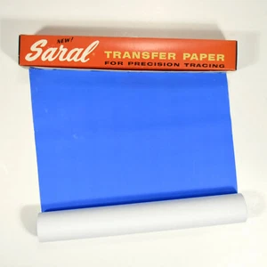 Blue Saral Transfer Paper for Precision Tracing, 12 inch wide x 7 1/2 feet long - Picture 1 of 5