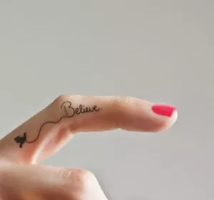 6 Temporary Tattoos - I Believe - finger tattoo wrist, neck or ankle tattoos - Picture 1 of 2
