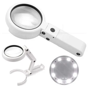 Light Portable Magnifier Stand Folding Lamp Magnifying Glass Reading - Picture 1 of 9
