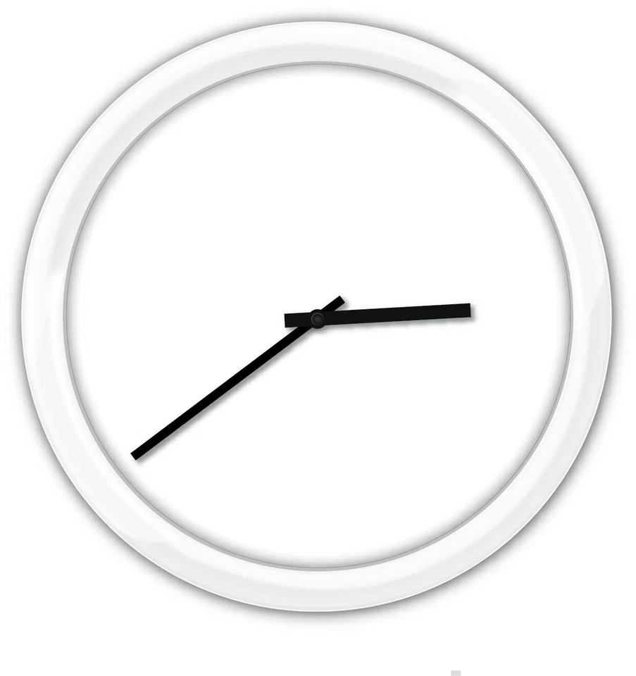 Minimalist Modern Wall Clock WHITE FRAME - Bedroom Kitchen Home Decor XMAS GIFT - Image 1 of 1