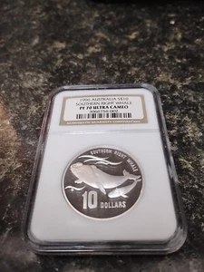 Australia 1996 Silver $10 Piefort Southern Right Whale - NGC PF70 UC - Picture 1 of 3